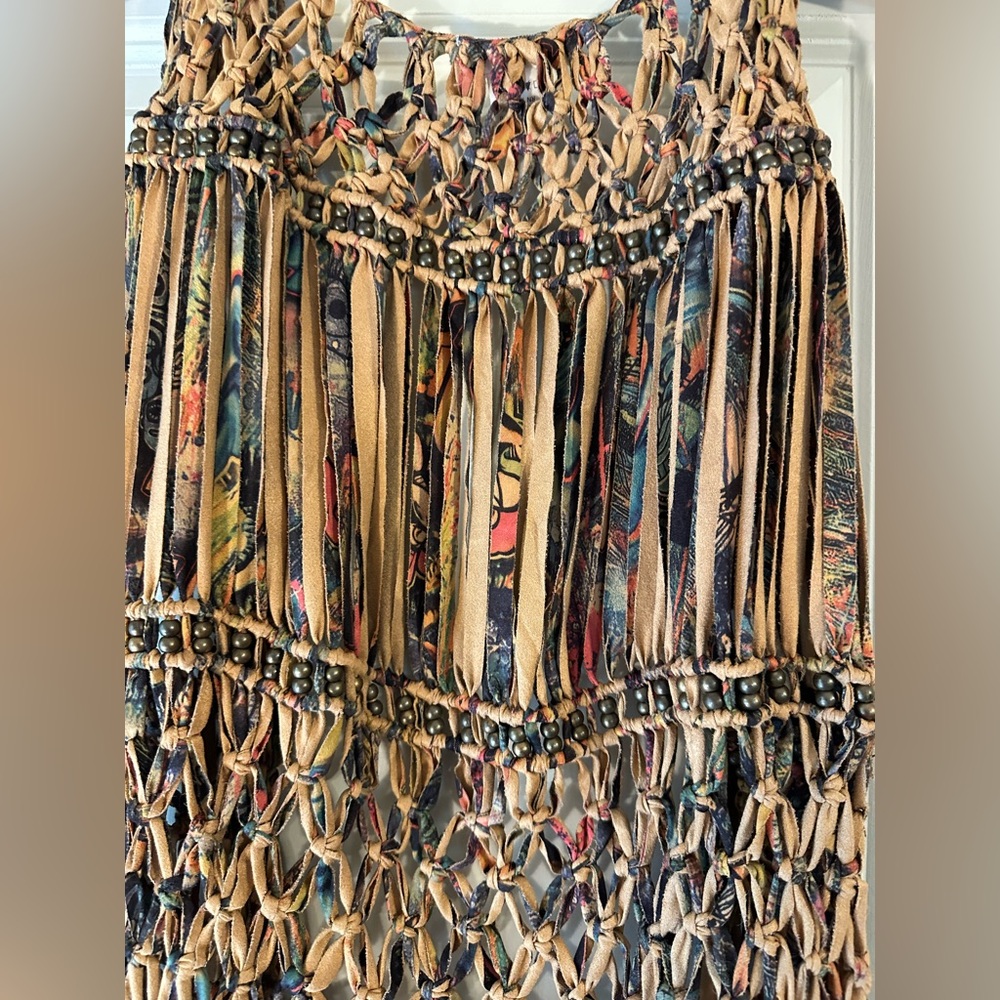 Sofie Couture Multicolor Fringe Vest - Picture 3 of 5
